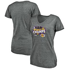 Women's Fanatics Branded LeBron James Gold Los Angeles Lakers Logo  Playmaker Name & Number V-Neck T-Shirt