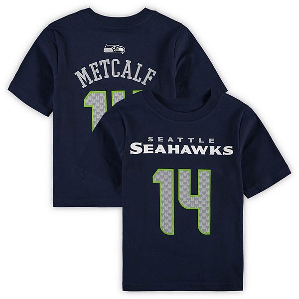 Seattle Seahawks Name & Number Graphic T-Shirt - DK Metcalf 14 - Mens