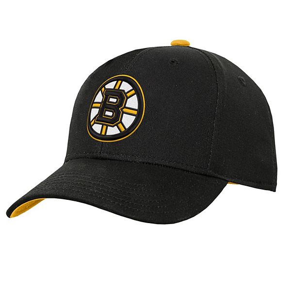 Youth Black Boston Bruins Basic Adjustable Hat