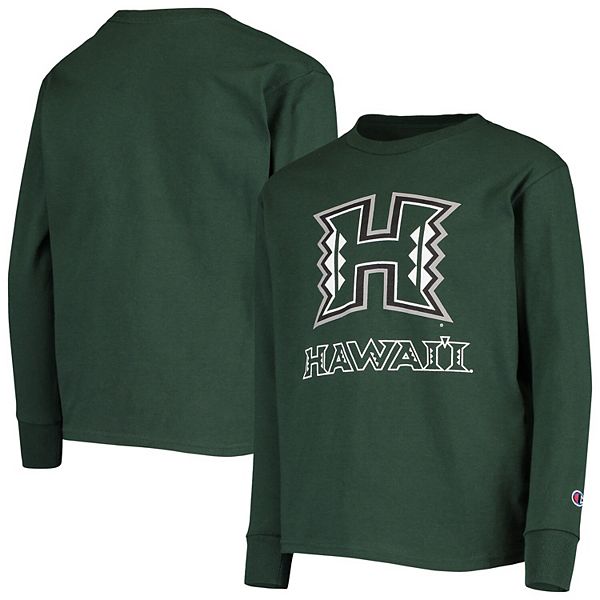 Youth Green Hawaii Warriors Team Logo Quarter-Zip Pullover Sweatshirt