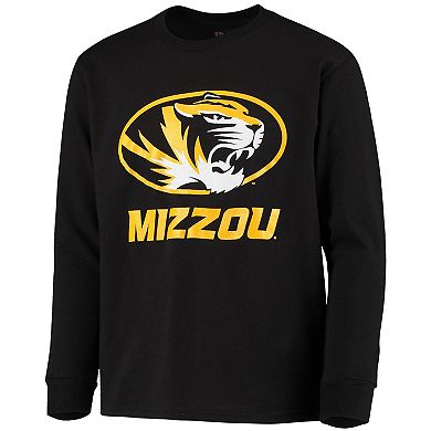 Youth Champion Black Missouri Tigers Lockup Long Sleeve T-Shirt