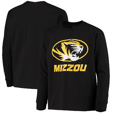 Youth Champion Black Missouri Tigers Lockup Long Sleeve T-Shirt