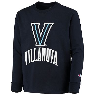 Youth Champion Navy Villanova Wildcats Lockup Long Sleeve T-Shirt