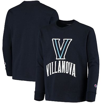 Youth Champion Navy Villanova Wildcats Lockup Long Sleeve T-Shirt