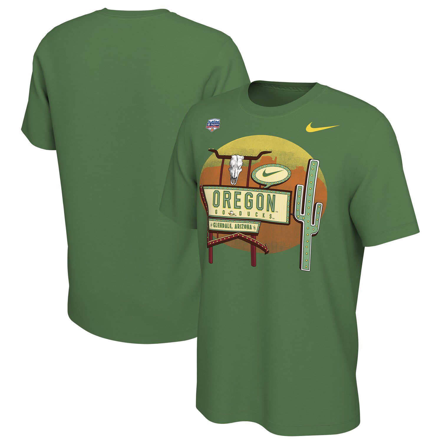 olive green and orange nike shirt