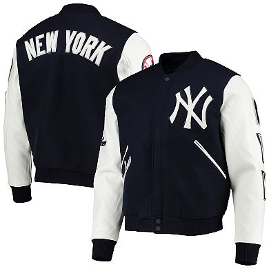 Men's Pro Standard Navy/White New York Yankees Varsity Logo Full-Zip Jacket