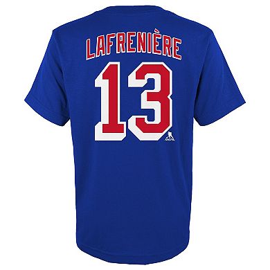 Youth Alexis Lafreniere Blue New York Rangers Player Name & Number T-Shirt