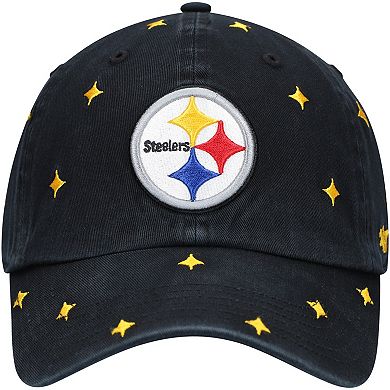 Women's '47 Black/Gold Pittsburgh Steelers Confetti Clean Up Adjustable Hat