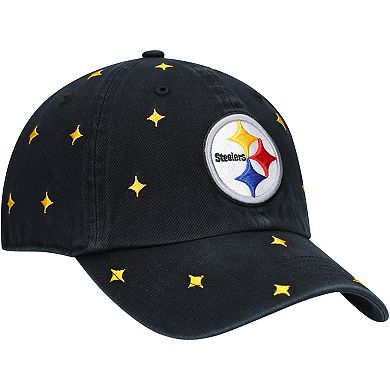 Women's '47 Black/Gold Pittsburgh Steelers Confetti Clean Up Adjustable Hat