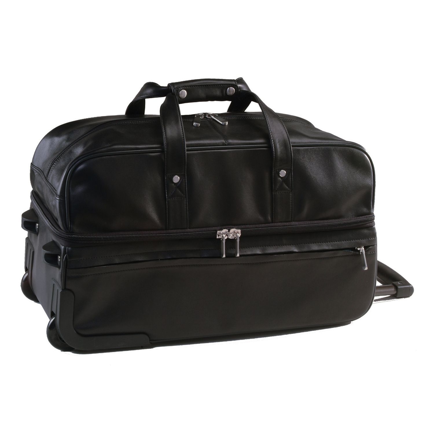 royce leather rolling trolley duffel bag