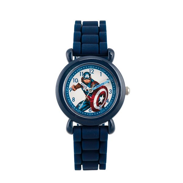 Marvel Captain America Kids Blue Plastic Watch