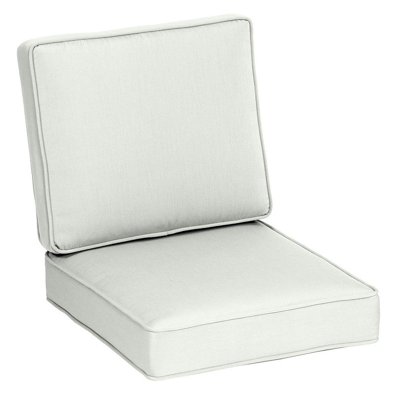 Arden Selections Oasis Firm Deep Seat Cushion Set, White, 24X22
