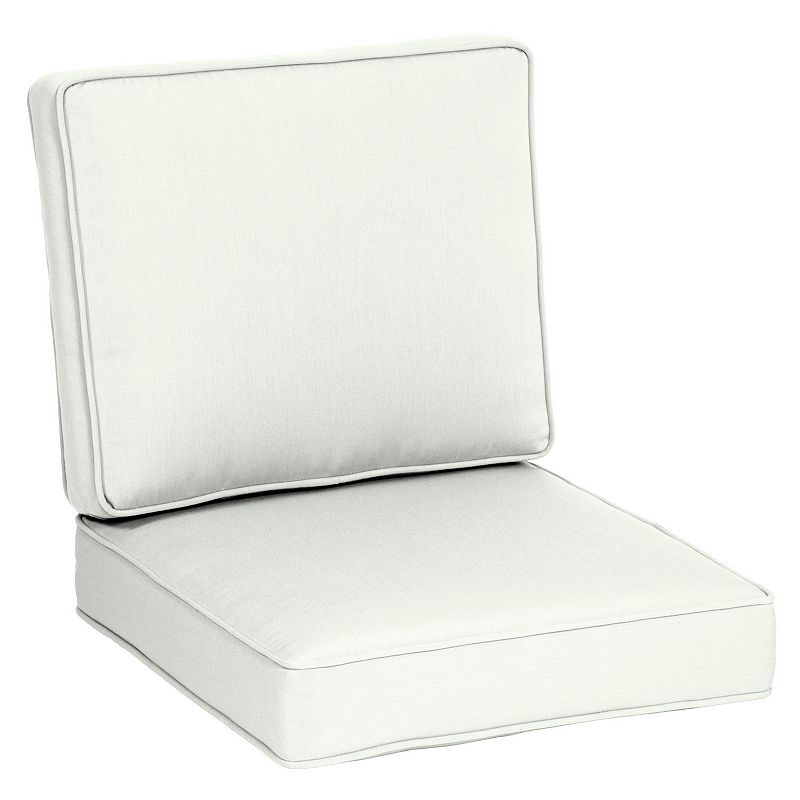 Arden Selections Oasis Firm Deep Seat Cushion Set, White, 24X24