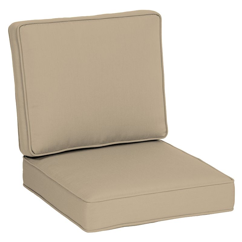 Arden Selections Oasis Firm Deep Seat Cushion Set, Beig/Green, 24X24