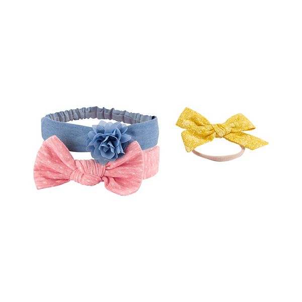 Baby Girl Carters 3 Pack Bows Headwrap Set
