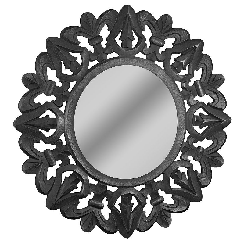 American Art Gallery Medallion Sunburst Wall Mirror, Black