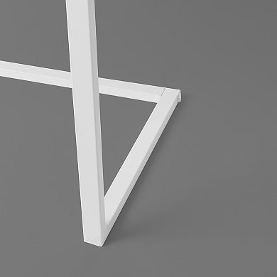 American Art Gallery White Portable C-Shaped Desk