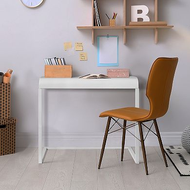 American Art Gallery White Portable C-Shaped Desk