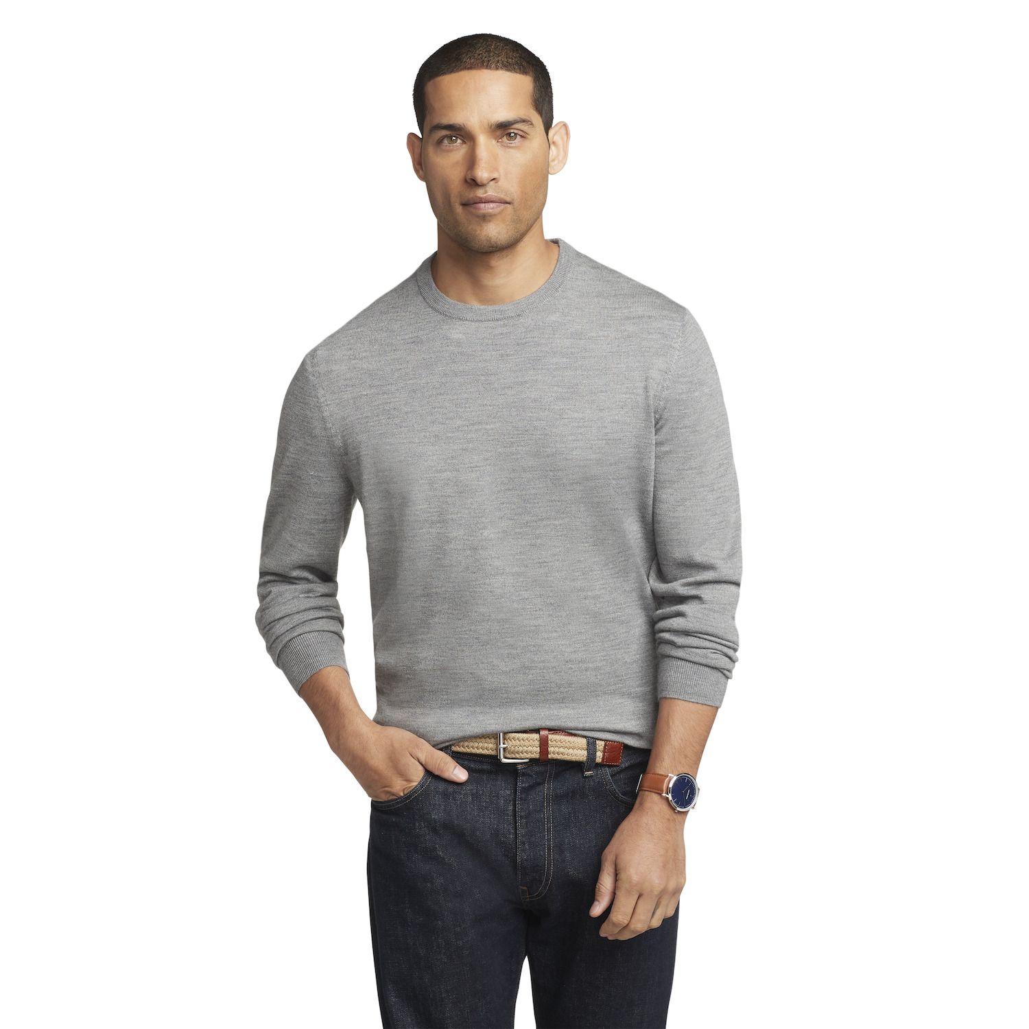 Men's Van Heusen Essential Classic-Fit Merino-Wool Blend Crewneck Sweater