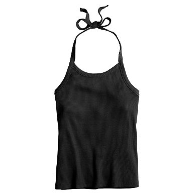 Juniors' SO® High Neck Halter Top