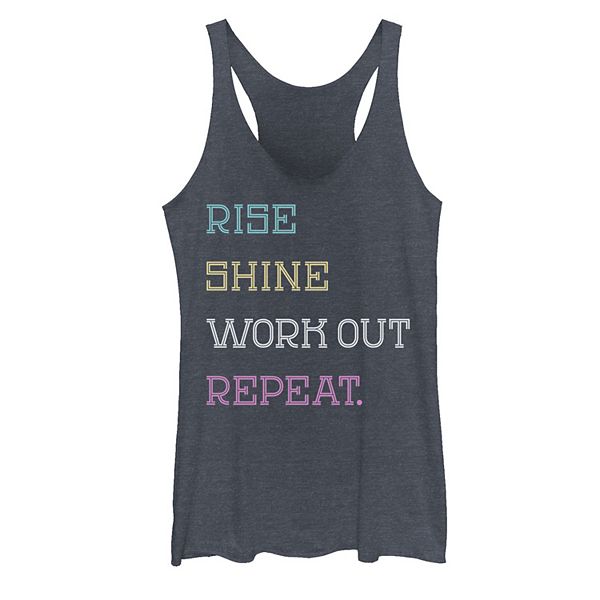 Juniors' Rise Shine Workout Repeat Tank Top