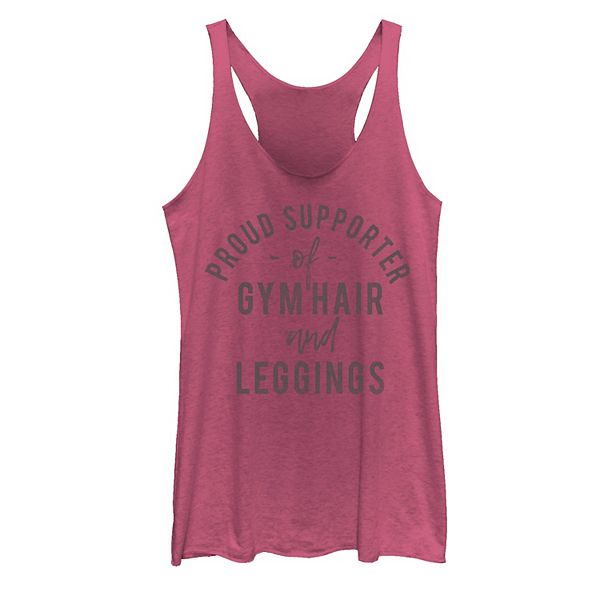 Juniors' Proud Supporter Of Gym Hair And Leggings Tank Top