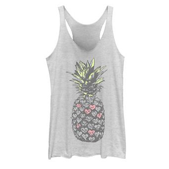 Juniors' Pink Hearts Pineapple Tank Top