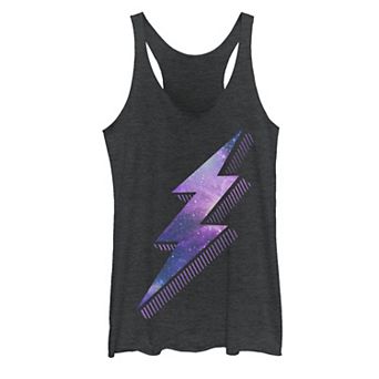 Juniors' Purple Galaxy Lightning Bolt Tank Top