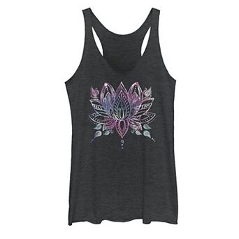 Juniors' Henna Lotus Bohemian Graphic Tank Top