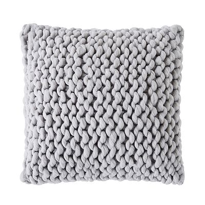 Levtex Home Macallister Plaid Cable Knit Gray Pillow