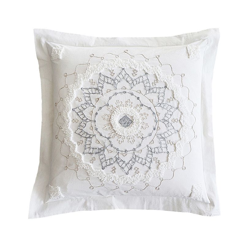 72510733 Arte Boema Harleson Medallion Euro Sham, White sku 72510733