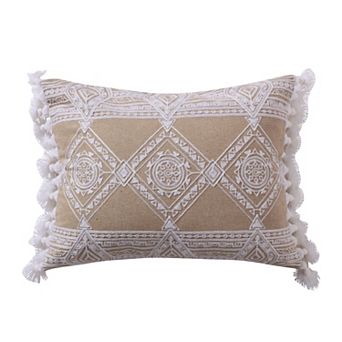 Levtex Home Harleson White Diamonds Tassels Pillow