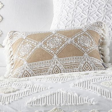 Levtex Home Harleson White Diamonds Tassels Pillow