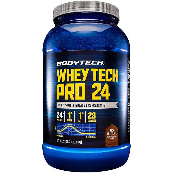 BodyTech® Whey Tech Pro 24 Whey Protein Isolate & Concentrate Powder