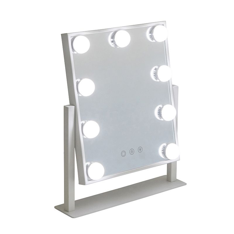 GloTech 9-Bulb LED Hollywood Vanity Mirror, White