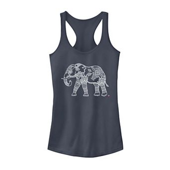 Juniors' Henna Elephant Heart Graphic Tank Top