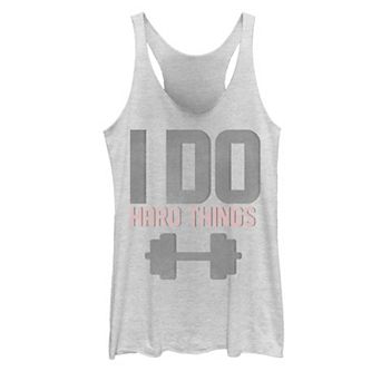 Juniors' I Do Hard Things Barbell Graphic Tank Top