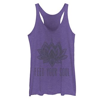 Juniors' Feed Your Soul Lotus Stamp Graphic Tank Top