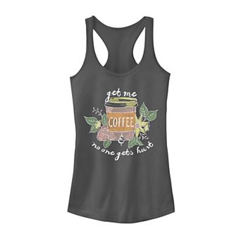 Juniors' Get Me Coffee No One Gets Hurt Graphic Tank Top