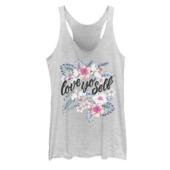 Juniors' Love Yo Self Tropical Floral Graphic Tank Top