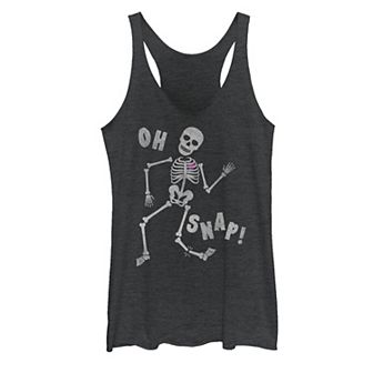 Juniors' Halloween Oh Snap Skeleton Graphic Tank Top