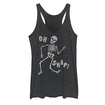 Juniors' Halloween Oh Snap Skeleton Graphic Tank Top