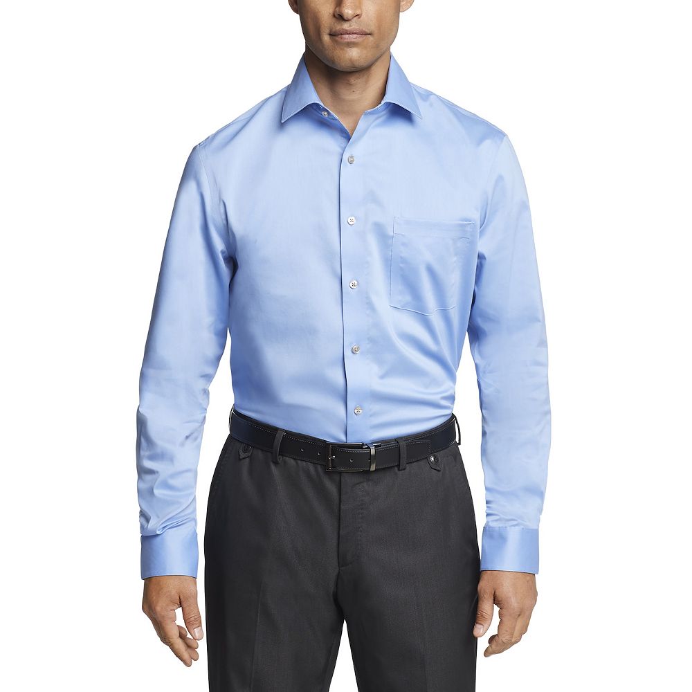 van heusen dress shirts wrinkle free Van Heusen Classic Fit Solid Dress Shirt, White