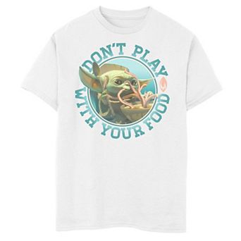 Boys 6-20 Star Wars: The Mandalorian The Child aka Baby Yoda Don't Play With Food R21 Graphic Tee