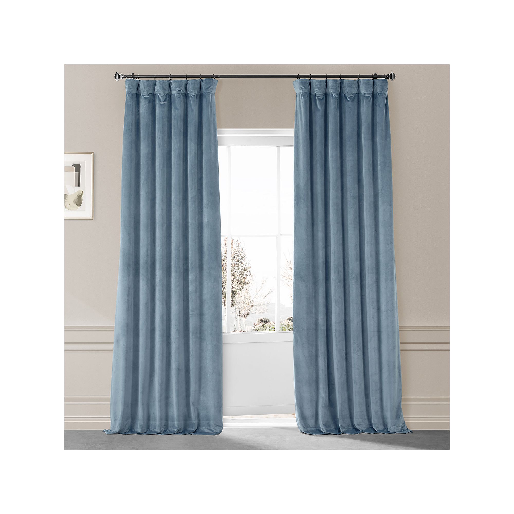 EFF Signature Plush Velvet Hotel Blackout Window Curtain Panel, Copenhagen 