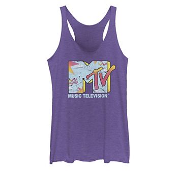 Juniors' MTV Logo Hollow Abstract Tank Top