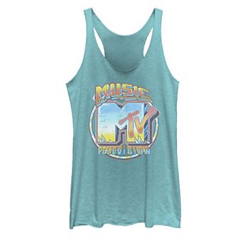 Juniors' MTV Logo Gleaming Chrome Vintage Tank Top