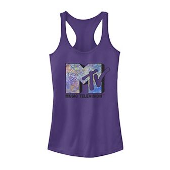 Juniors' MTV Logo Paisley Blue Tank Top