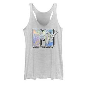 Juniors' MTV Logo Paisley Blue Tank Top