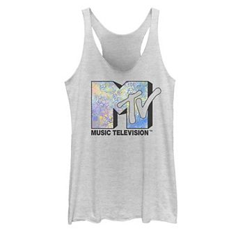 Juniors' MTV Logo Paisley Blue Tank Top